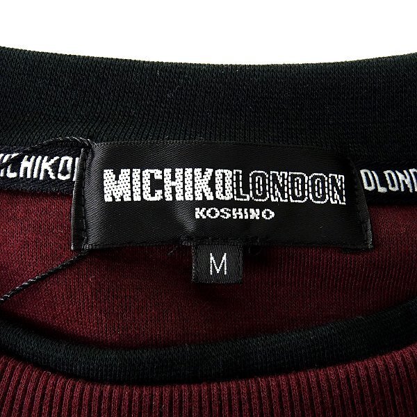  новый товар Michiko London весна осень тренировочный футболка M бордо [ML9W-R350_DRE] MICHIKO LONDON KOSHINO мужской Logo нашивка 