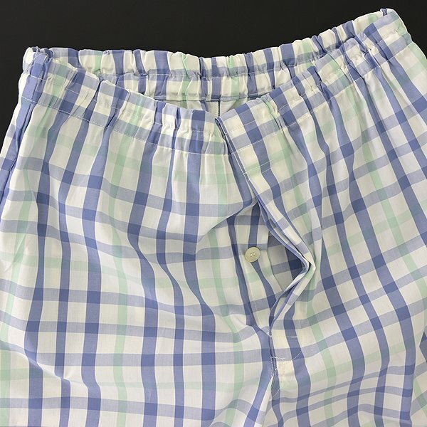  new goods Dux made in Japan spring summer cotton check pattern setup pyjamas L blue green white [J53324] men's DAKS LONDON shirt pants 