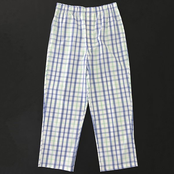  new goods Dux made in Japan spring summer cotton check pattern setup pyjamas L blue green white [J53324] men's DAKS LONDON shirt pants 
