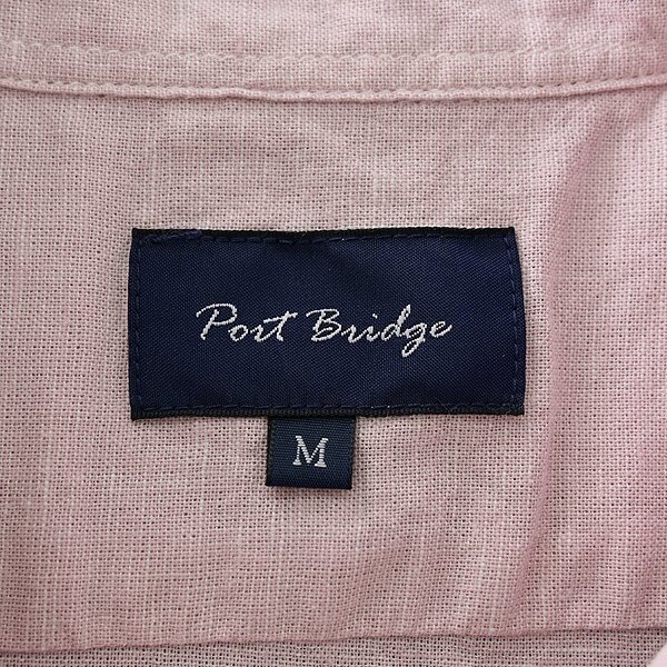 新品 ポートブリッジ 春夏 コットン リネン 半袖 カッタウェイ シャツ M ピンク 【BPP470_110】 メンズ PORT BRIDGE シャンブレー サマー_画像10