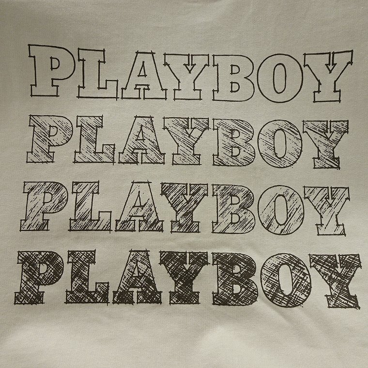  новый товар Play Boy 24 год весна лето графика мокрый M [41022_16] PLAYBOY Logo длинный рукав хлопок тренировочные брюки футболка мужской 