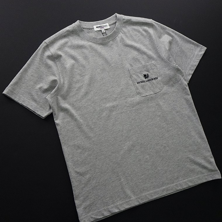  новый товар Michiko London весна лето Logo вышивка карман футболка LL серый [ML9M-T034_GA] MICHIKO LONDON короткий рукав хлопок cut and sewn мужской XL
