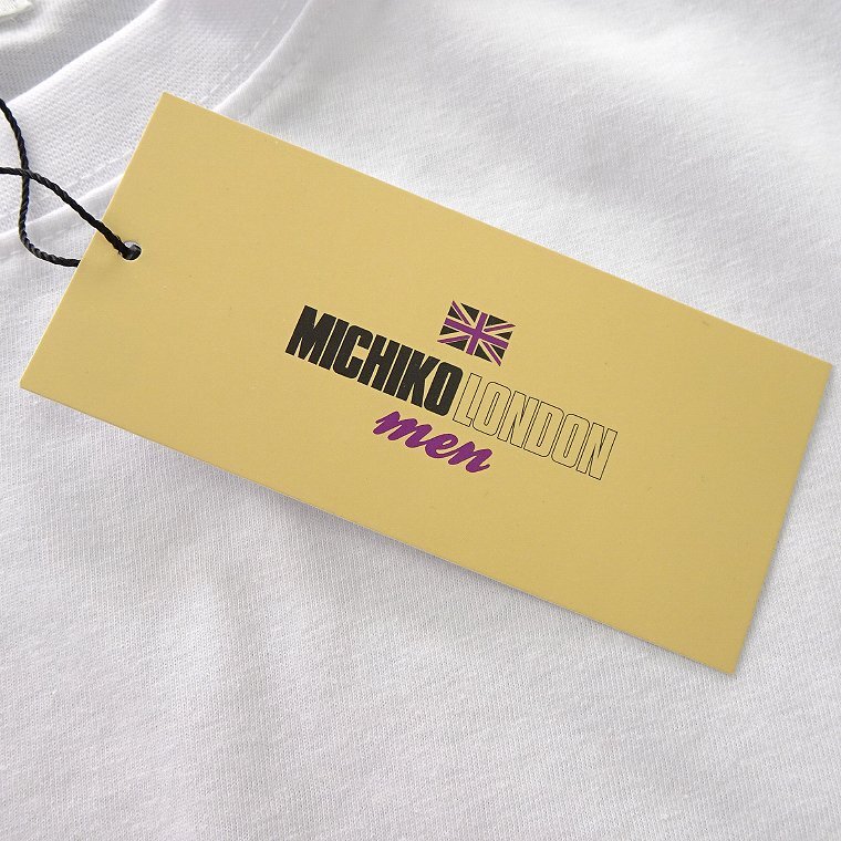 新品 ミチコロンドン 春夏 ロゴ刺繍 ポケット Tシャツ L 白【ML9M-T034_WT】 MICHIKO LONDON 半袖 コットン カットソー メンズ_画像8