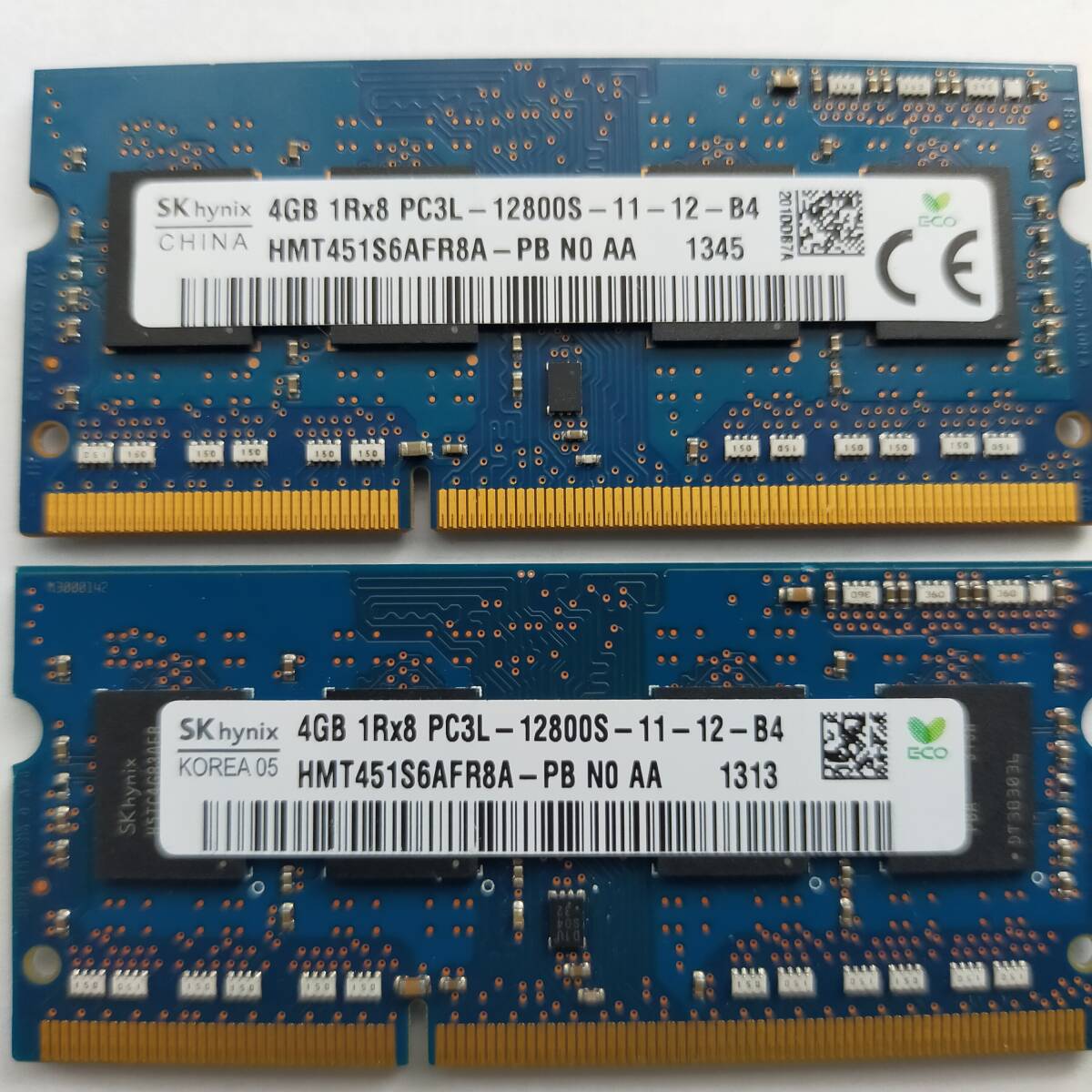 SKHYNIx PC3L-12800 4GBx2_中古　ノートPCメモリ