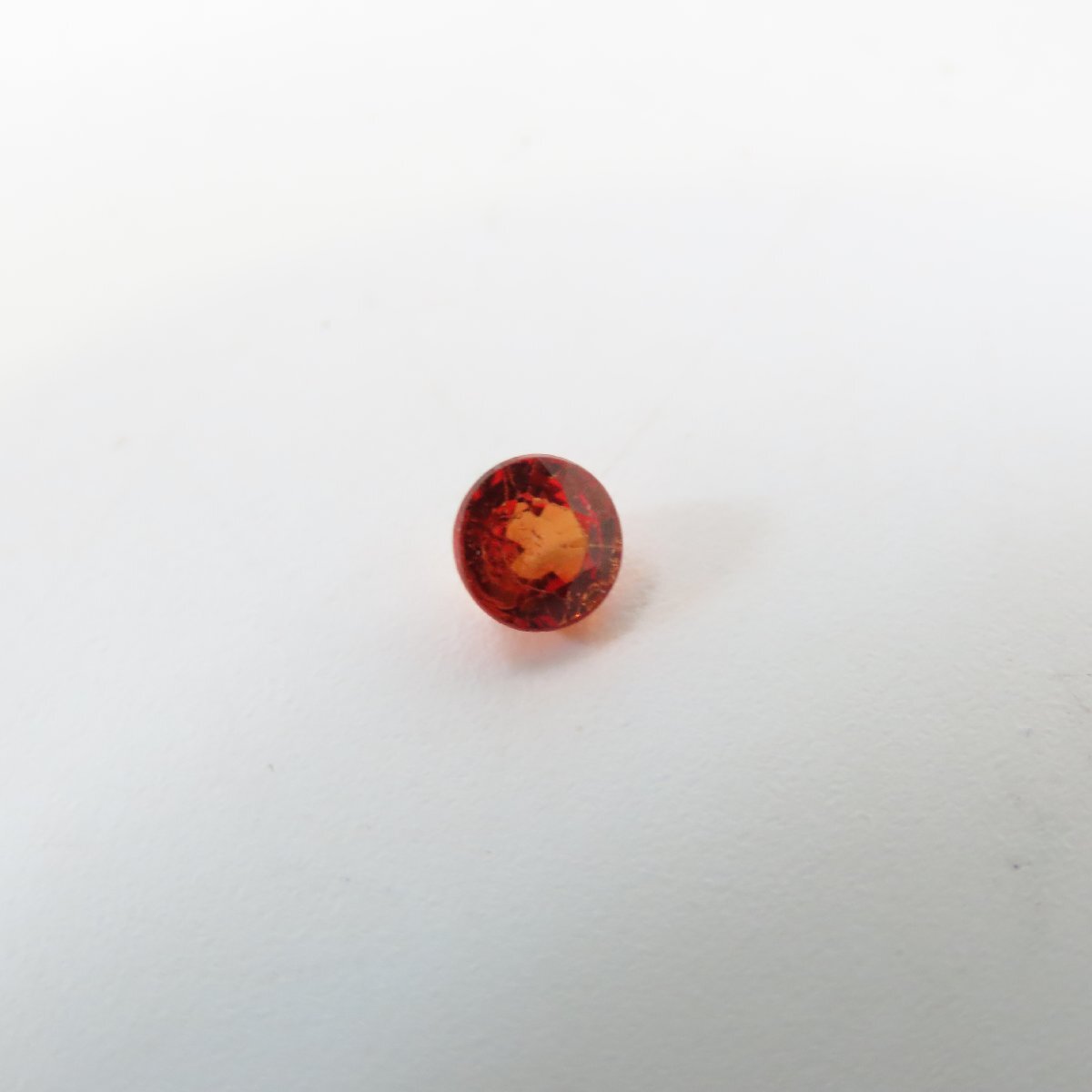 ER-60 天然コランダム サファイア ルース 裸石 1粒 0.428ct 透明赤橙色 中央宝石研究所 宝石鑑別書付_画像8