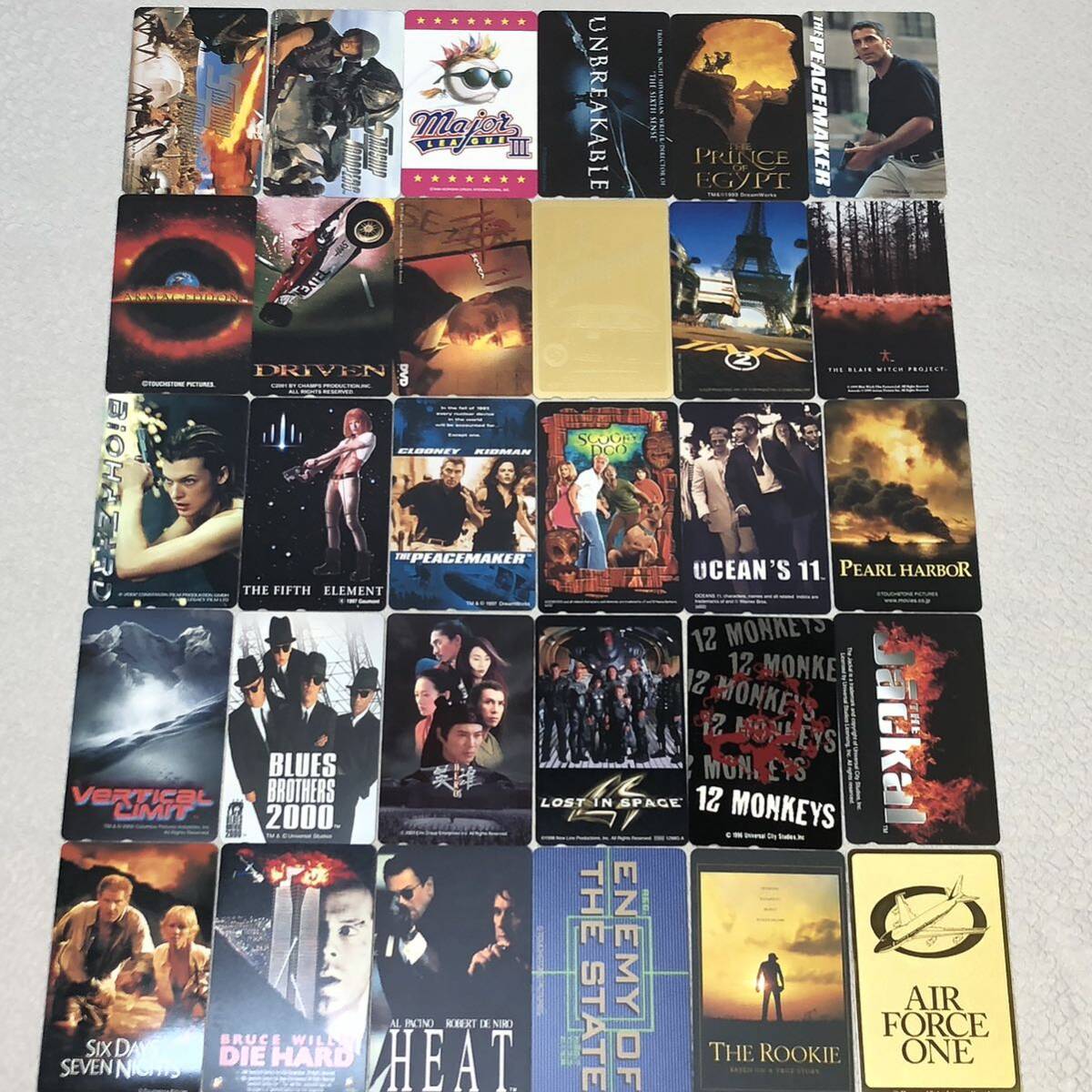6 unused telephone card 50 frequency 30 pieces set Western films movie collection goods large hard Vaio hazard taxi 2 Ocean z11 etc. 