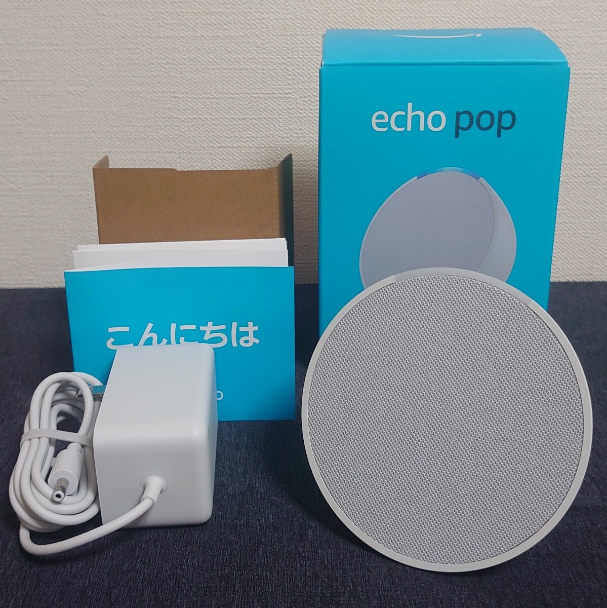 [ free shipping ]Amazon Echo Pop ( eko - pop ) - compact Smart speaker with Alexa / gray car - white 