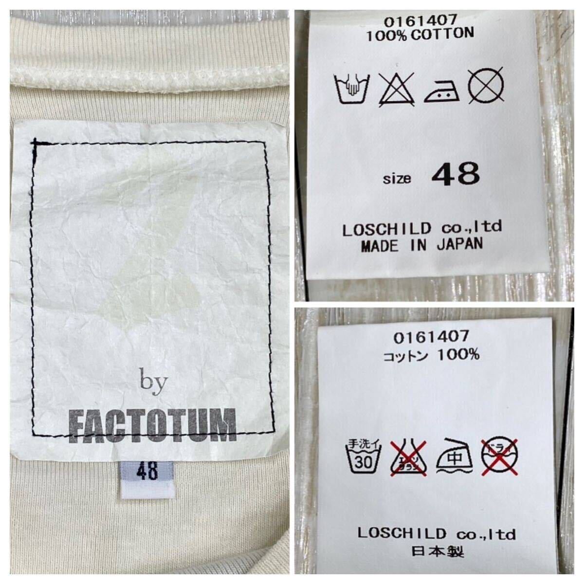 FACTOTUM Photo T-shirt SET ファクトタム フォト WHITE FLAG TEE Tシャツ カットソー 2枚 セット MADE IN JAPAN 日本製 SIZE 48の画像10