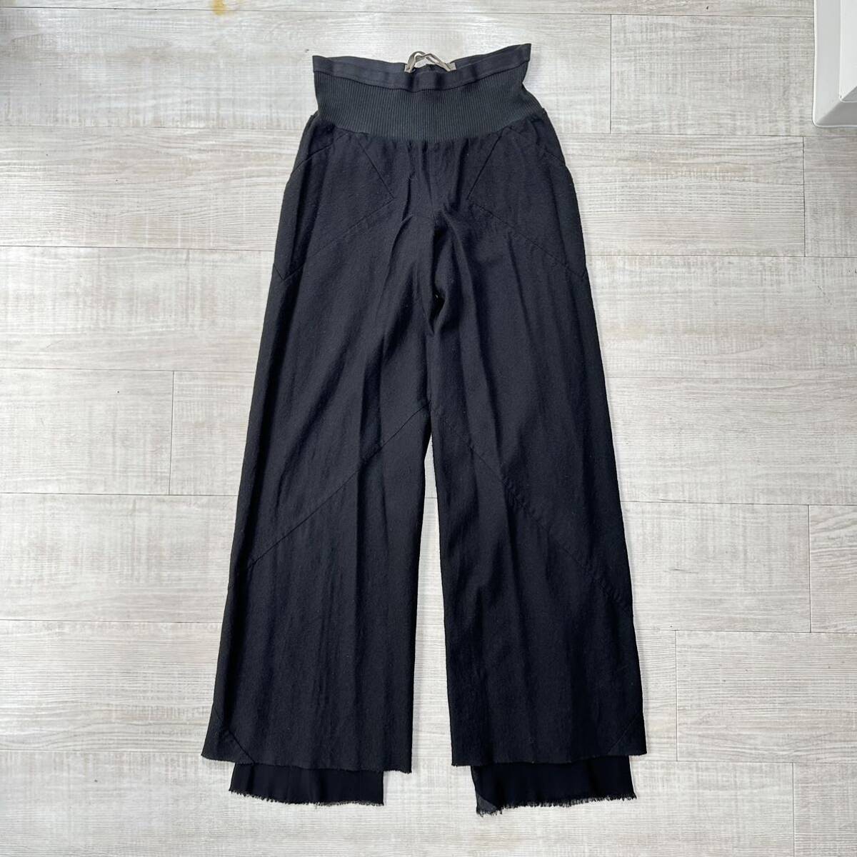 05aw 2005 Rick Owens リックオウエンス レイヤード フレア パンツ Lady's レディース BLACK ブラック サイズ ITA 33 GB 6 DE 34 USA 4_画像1