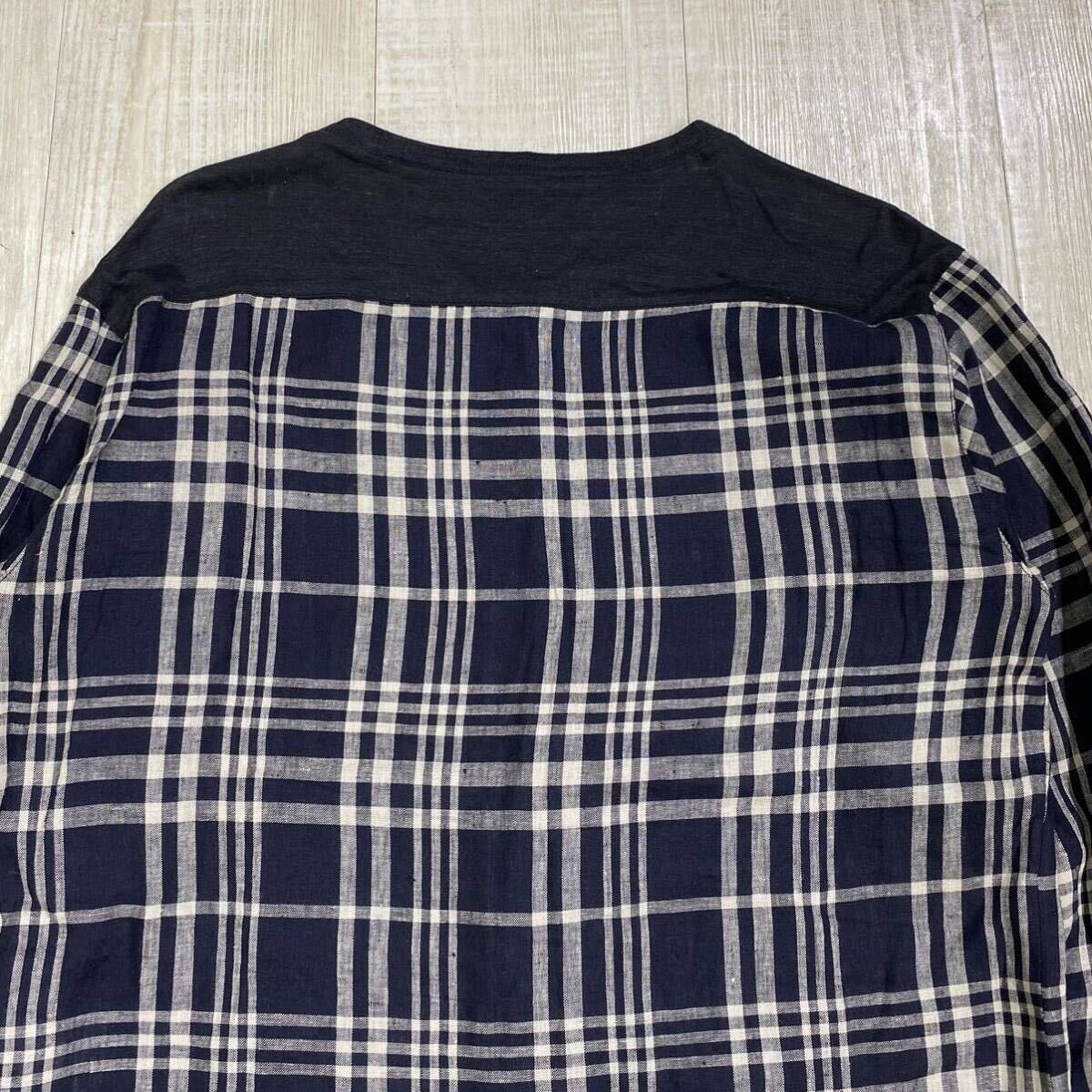 N.HOOLYWOOD Shirt × knit Docking Cutsaw エヌハリウッド Nハリ シャツ ニット ドッキング カットソー ミスハリ 日本製 サイズ 38_画像7