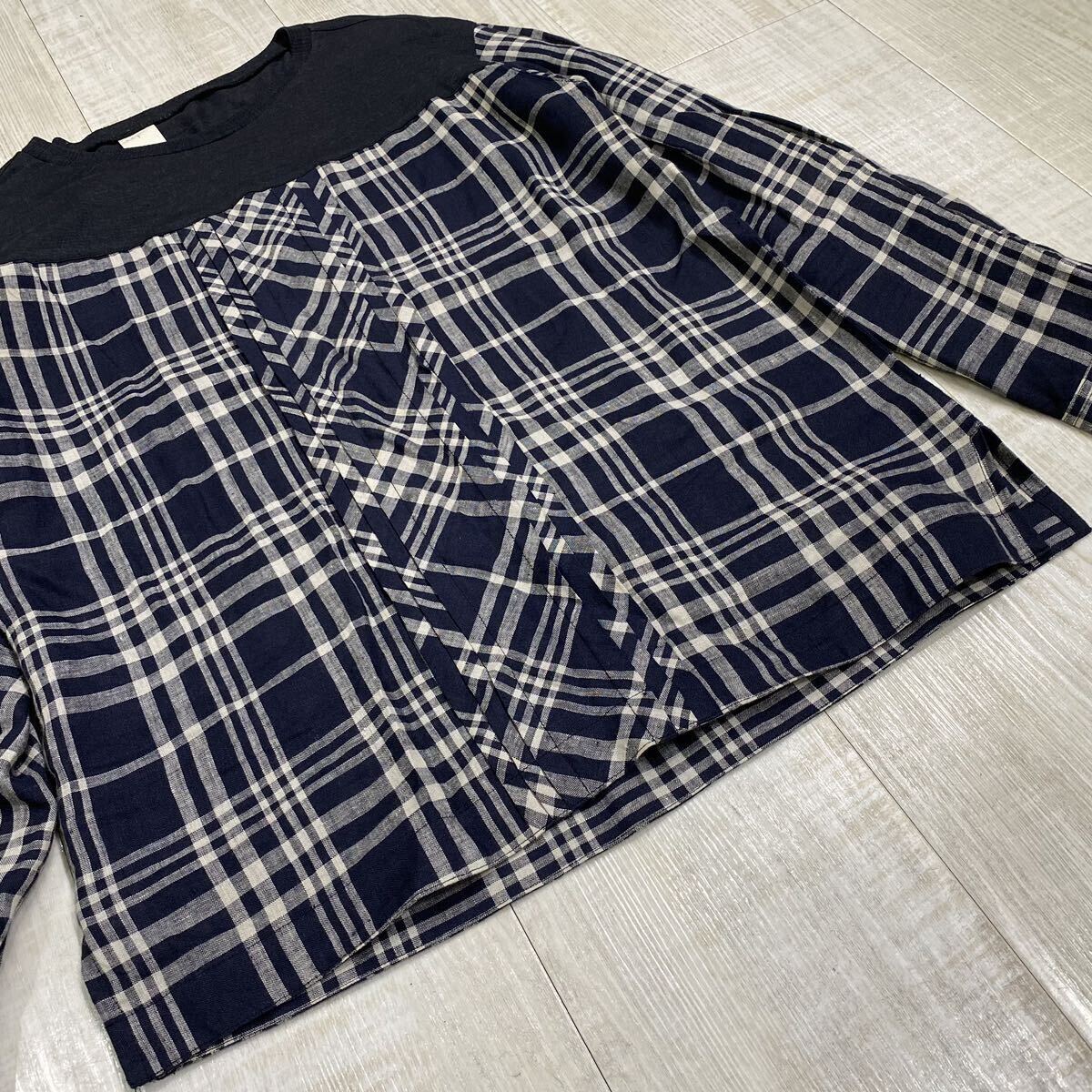 N.HOOLYWOOD Shirt × knit Docking Cutsaw エヌハリウッド Nハリ シャツ ニット ドッキング カットソー ミスハリ 日本製 サイズ 38_画像4