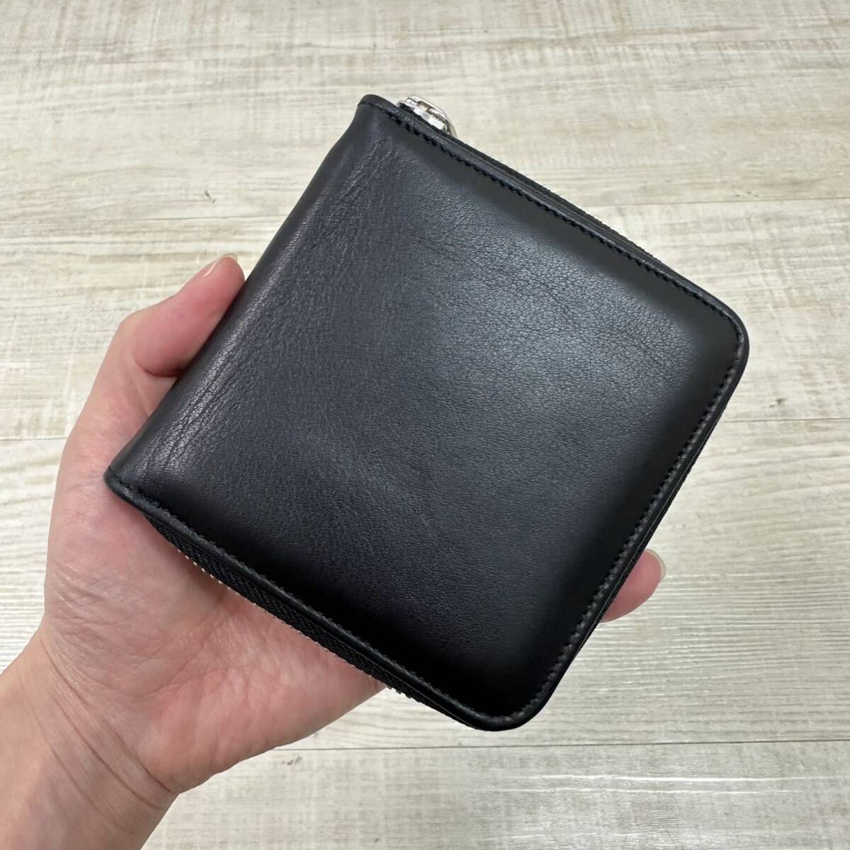 21aw 2021 SOPHNET. ROUND ZIP WALLET SOPH-210075 ソフネット ラウンド ジップ レザー ウォレット 二つ折り 財布 BLACK ブラック_画像6