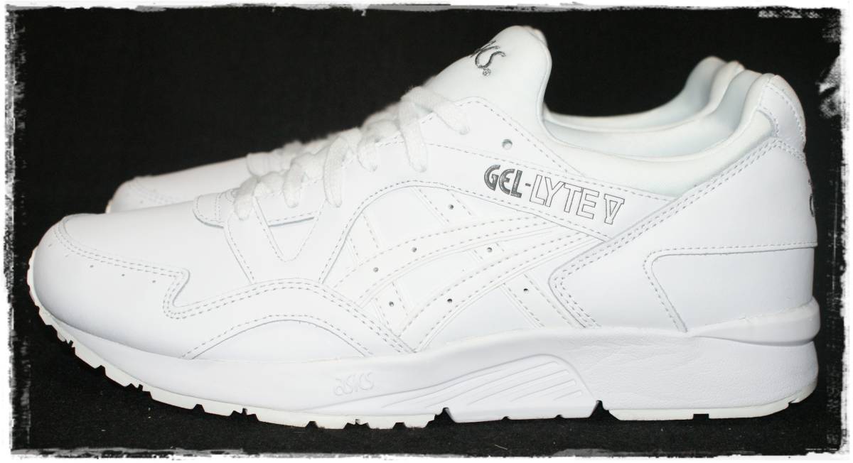 ★送料込み★未使用品★US9.5/27.5cm アシックス ゲルライト5 asics GEL LYTE Ⅴ オールホワイト 白/白白 天然皮革(本革) レザーアッパー_画像3