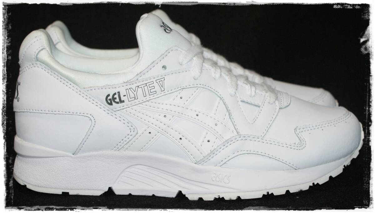 ★送料込み★未使用品★US4.5/23cm アシックス ゲルライト5 asics GEL LYTE Ⅴ オールホワイト 白/白白 天然皮革(本革) レザーアッパー_画像2