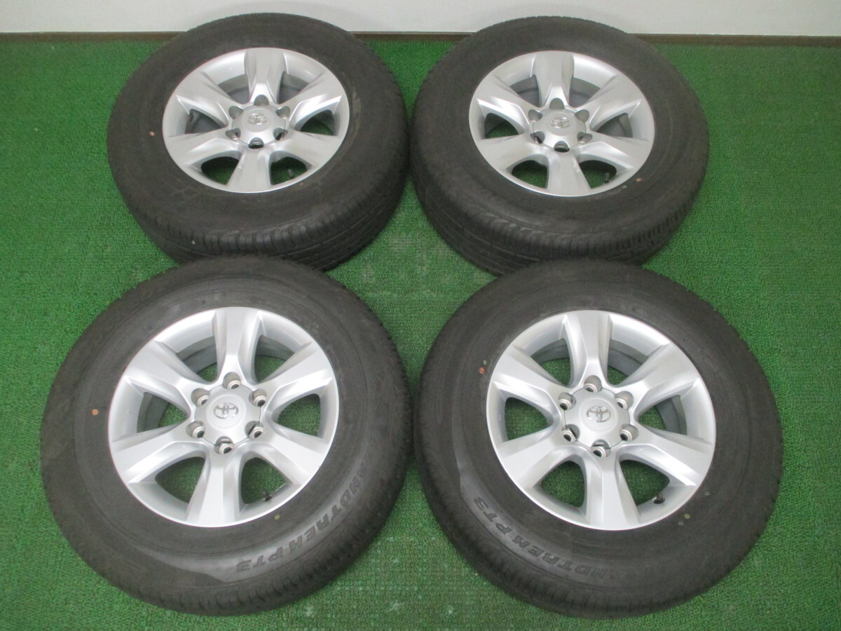 AE912【送料無料 在庫処分】265/65R17 超溝高 8.5分山 夏タイヤ GRANDTREK ホイールセット 4本 トヨタ 150系 ランクル プラド 純正 美品 ♪_画像1