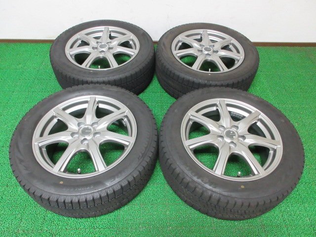 AD093【送料無料】205/55R16 超溝高 8~8.5分山 ブリヂストン スタッドレス VRX2 ♪ 2021年製 ホイールセット 4本 激安 86 BRZ インプレッサ_画像1