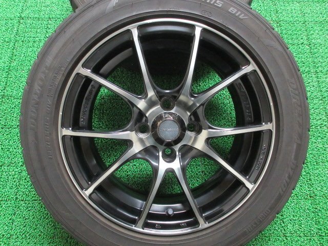 AL900【送料無料】185/55R15 超溝高 8.5分山 ダンロップ 夏タイヤ DIREZZA DZ101 20年 アルミ ホイールセット 4本 weds sport SA-10R 激安_画像6