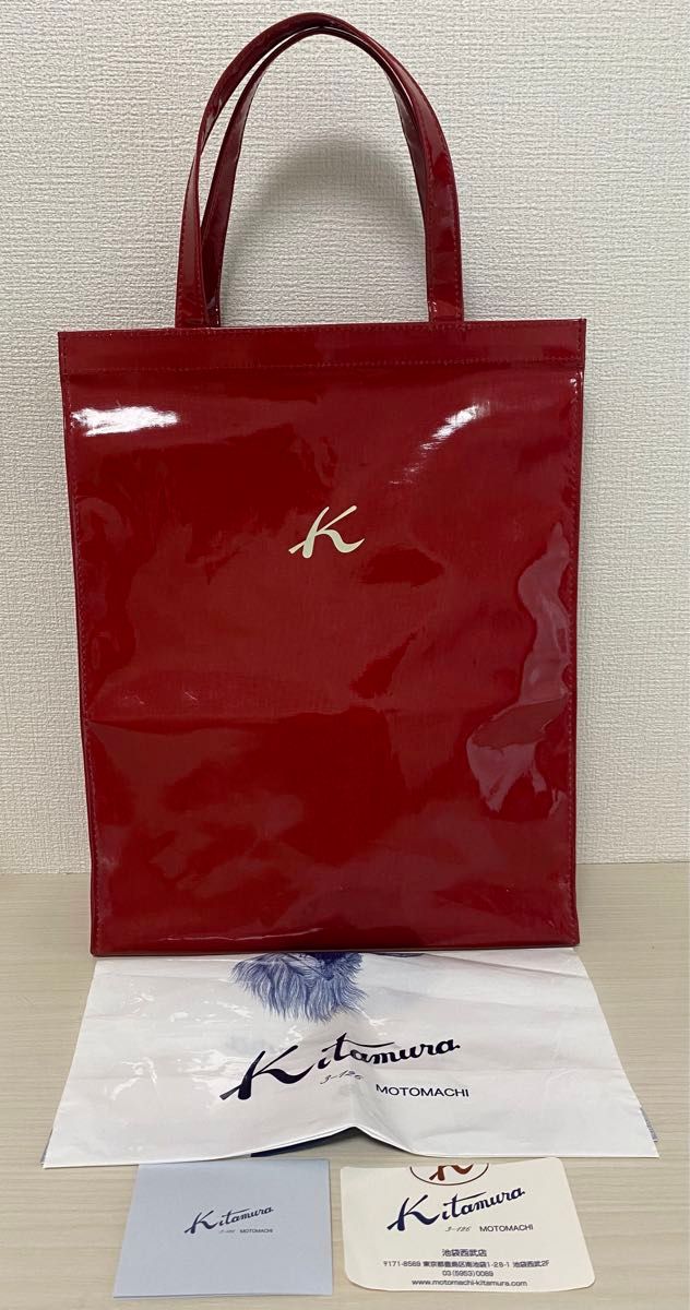 キタムラ ショッピングバッグ A4対応 レッド