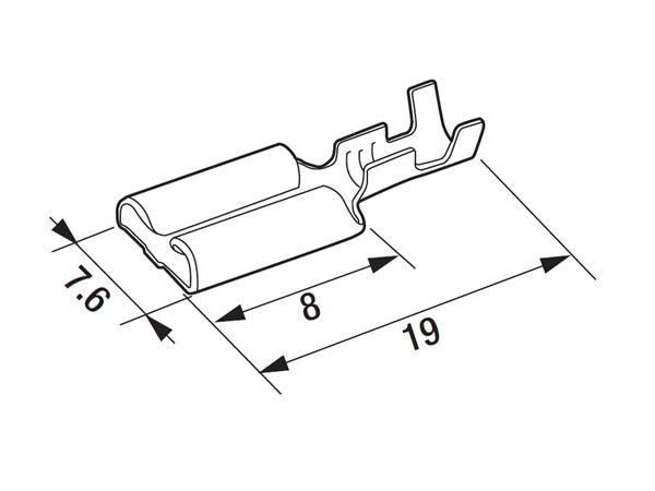 日立 Astemo 250ファストンソケット 1袋 100個入 適用電線0.75～2.00sq 圧着ターミナル B-35 ネコポス送料無料_画像3