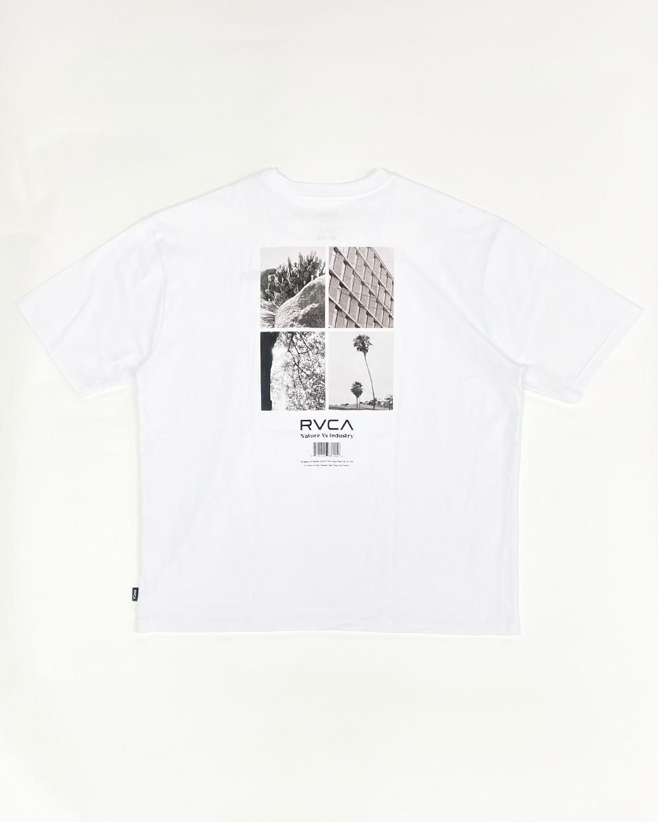 新品未使用 男女兼用 RVCA ルーカ AZUL by moussyコラボ商品半袖Tシャツ バックプリント ロゴ刺繍 ホワイト F