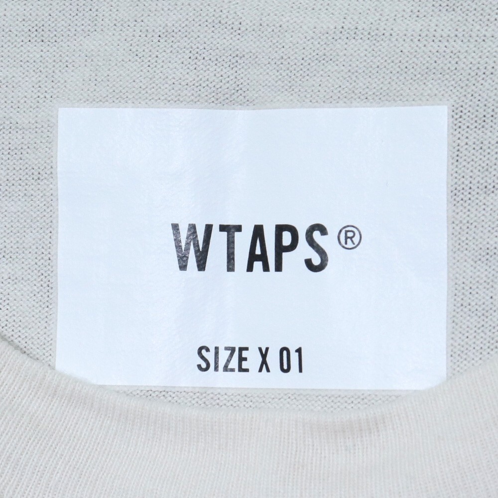 WTAPS SS COTTON TEE 01サイズ アイボリー 221ATDTーCSM05 ダブルタップス 刺繍ロゴ コットン 半袖カットソー Tシャツ_画像5