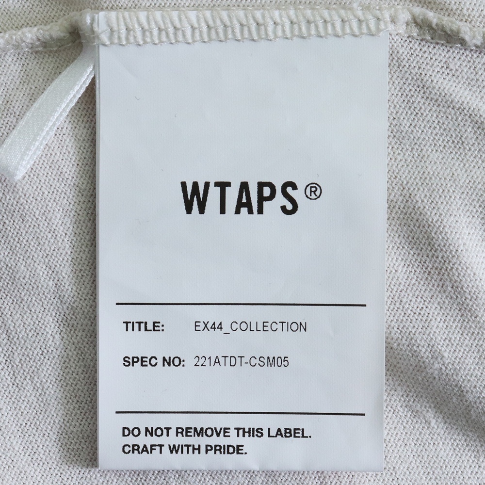 WTAPS SS COTTON TEE 01サイズ アイボリー 221ATDTーCSM05 ダブルタップス 刺繍ロゴ コットン 半袖カットソー Tシャツ_画像6