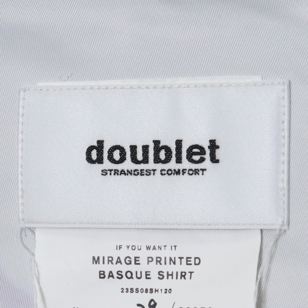 DOUBLET MIRAGE PRINTED BASQUE SHIRT Mサイズ ホワイト 23SS08SH120 ダブレット ミラージュプリントバスクTシャツ 長袖カットソー_画像4