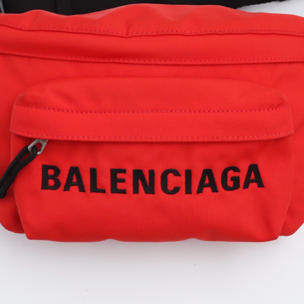 BALENCIAGA ナイロンウィールボディバッグ レッド 533099 6570 バレンシアガ ベルトパック ウエスト body bag ロゴ logo_画像3