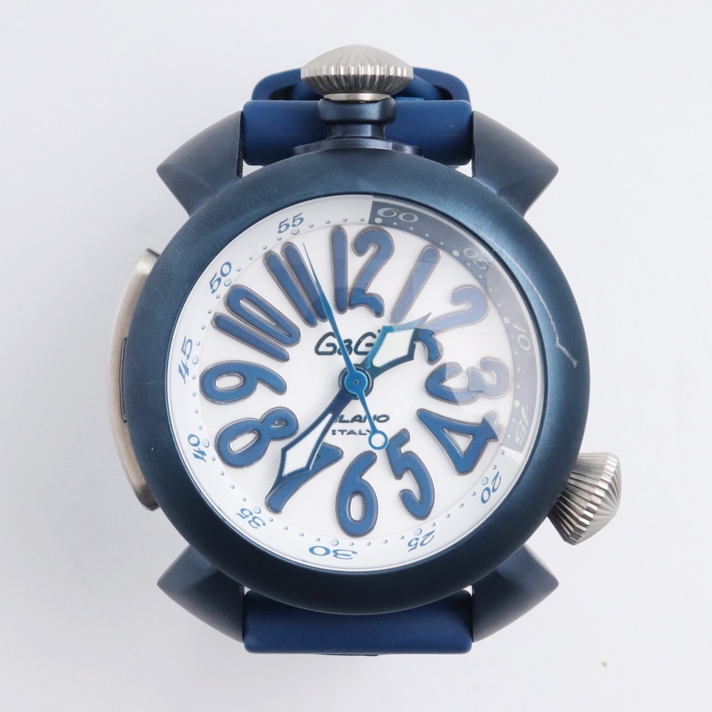 GAGA MILANO DIVING 48mm 自動巻き腕時計 ブルー 5043RUBBER-BLU ガガミラノ ダイビング ウォッチ_画像1