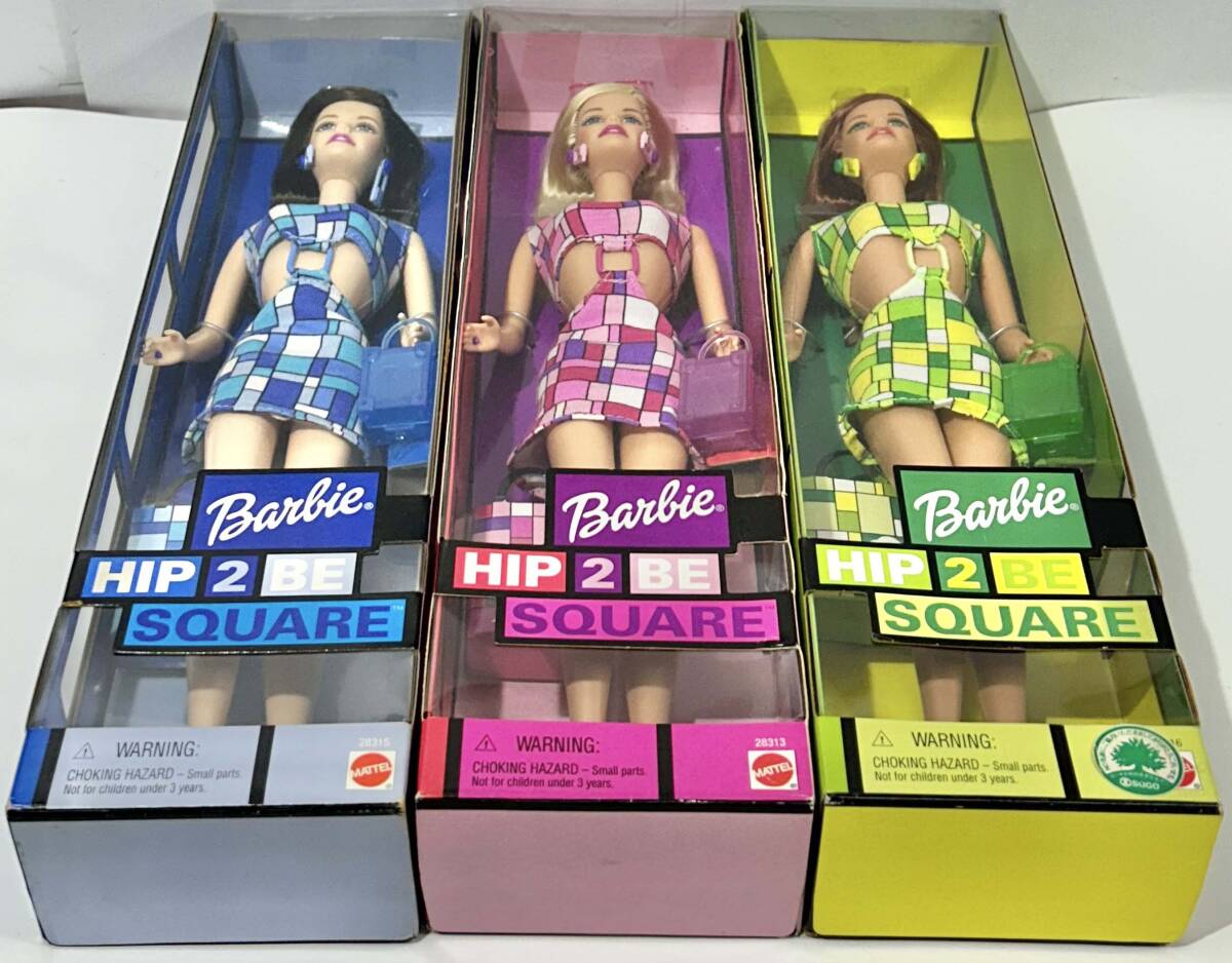未開封 Barbie HIP 2 BE SQUARE ヒップ２ビー・スクエア・バービー [ピンク・ブルー・グリーン]３体セットの画像5