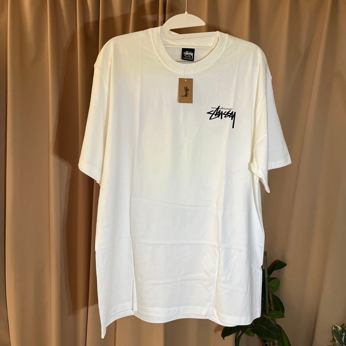 STUSSY ステューシー フラワー Tシャツ ホワイト Lサイズ プリントTシャツ