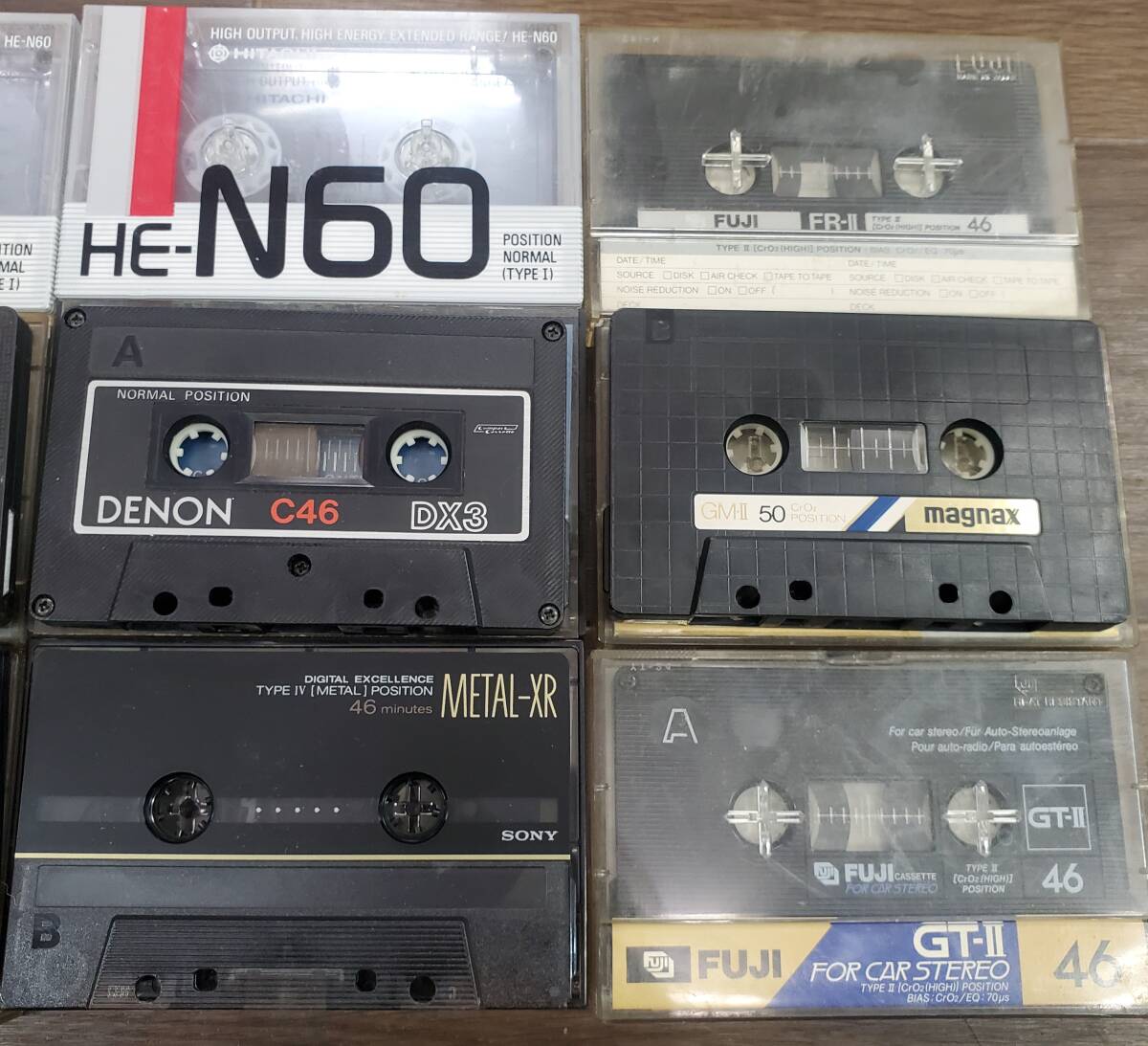 KT0501-203□カセットテープ 9点 セット 未開封品有り メタルテープ METAL-XR DENON C-46 ノーマル HE-N60 動作未確認 ジャンク の画像3