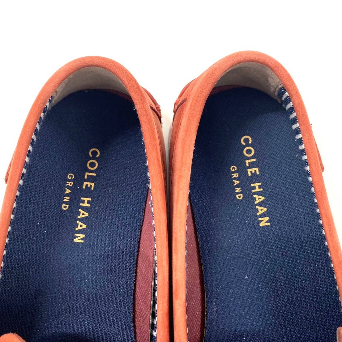 J623-Z9-673 COLE HAAN コールハーン ヌバック コインローファー スリッポン コーラル系 メンズ C27523 表記サイズ/8M 25.5cm シューズ ④の画像6