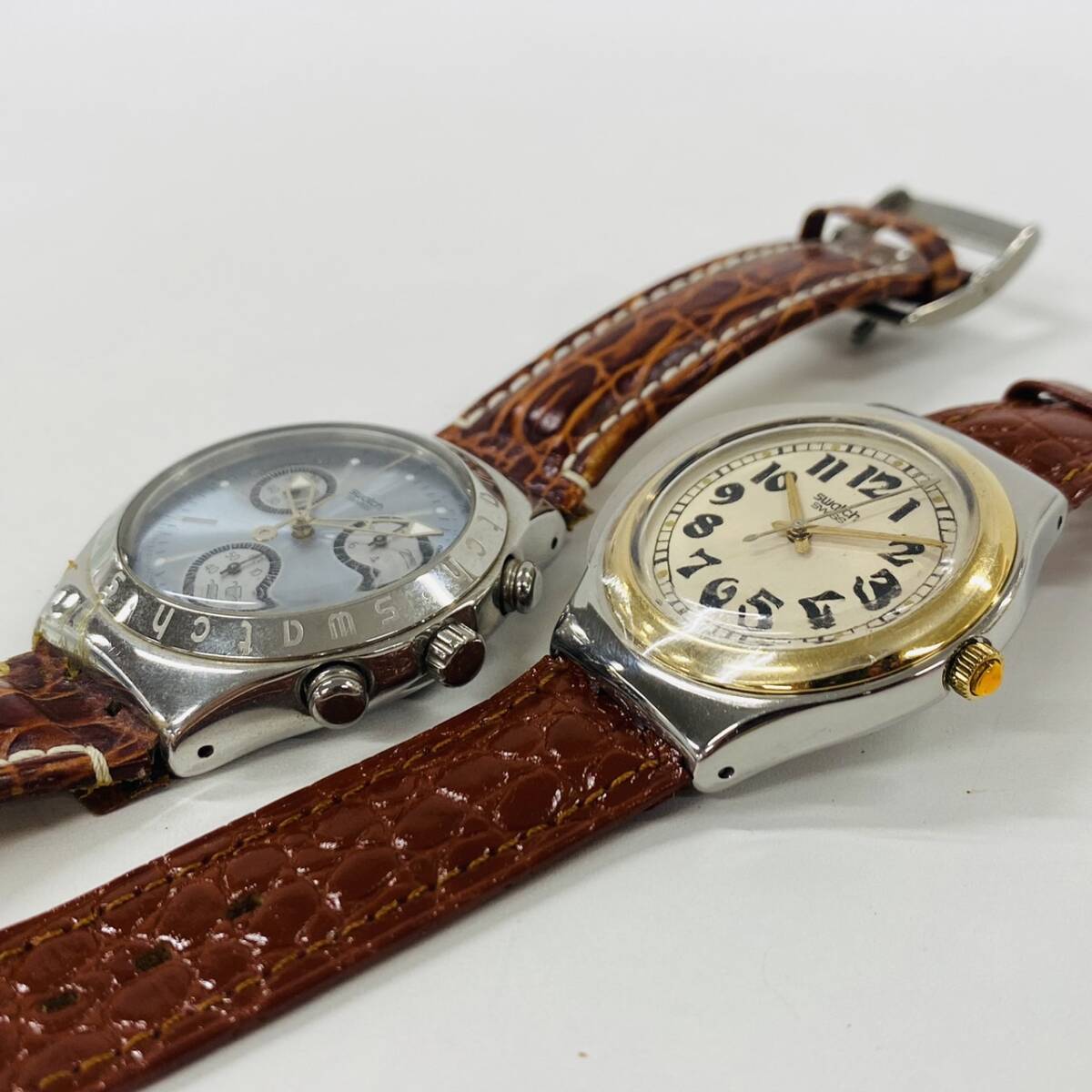 K205-Z12-224 ◎ Swatch IRONY スウォッチ アイロニー 4点セット 腕時計 QUARTZ クロノグラフ クオーツ 時計 箱付き メンズ まとめの画像4