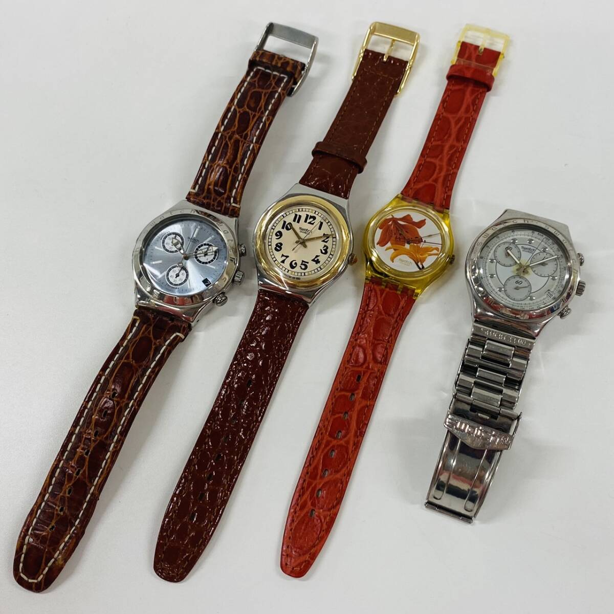 K205-Z12-224 ◎ Swatch IRONY スウォッチ アイロニー 4点セット 腕時計 QUARTZ クロノグラフ クオーツ 時計 箱付き メンズ まとめの画像2