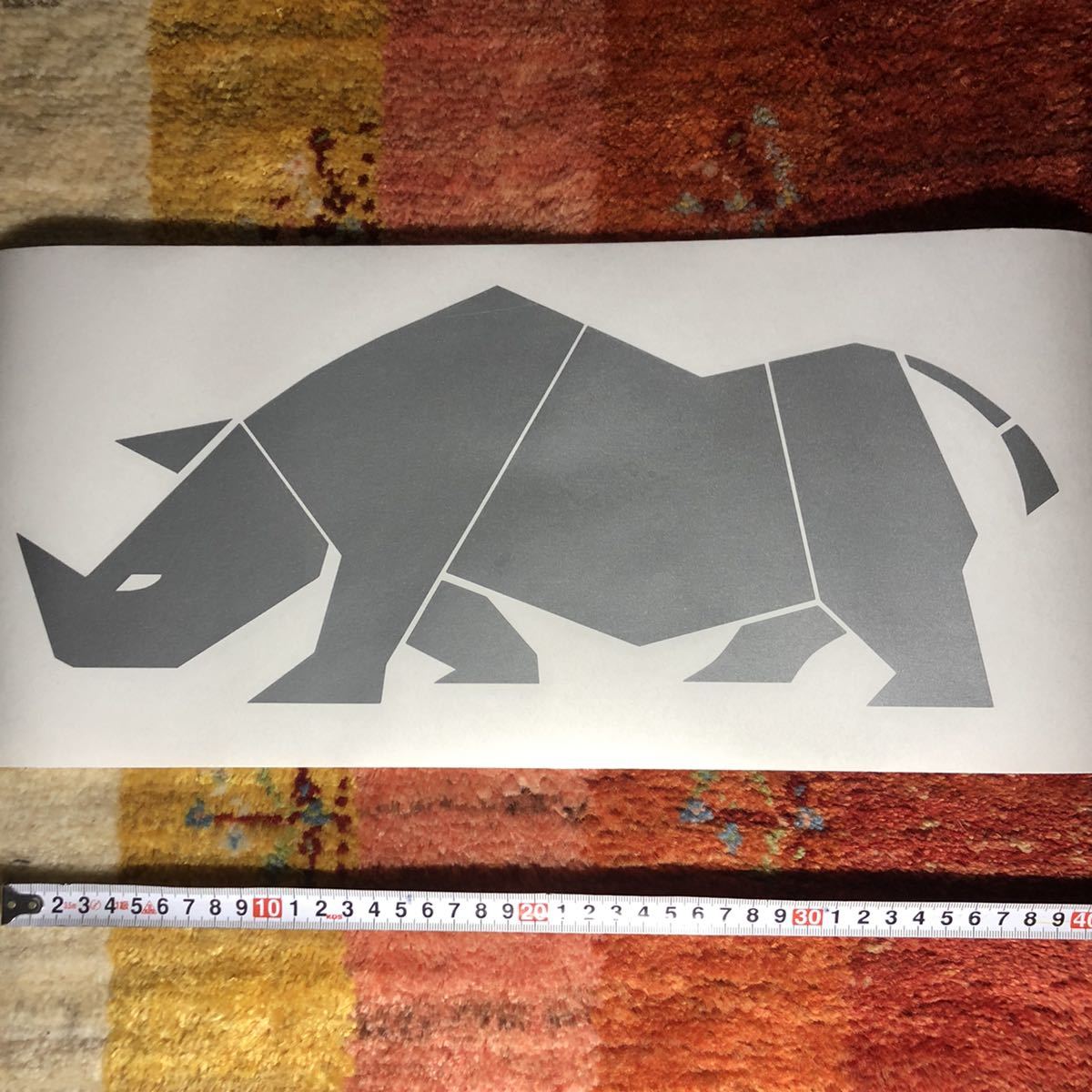 ステッカー サイ 左向き16.5cm×40cm メタリックシルバー ステッカー サイ 左向き16.5cm×40cm メタリックシルバー