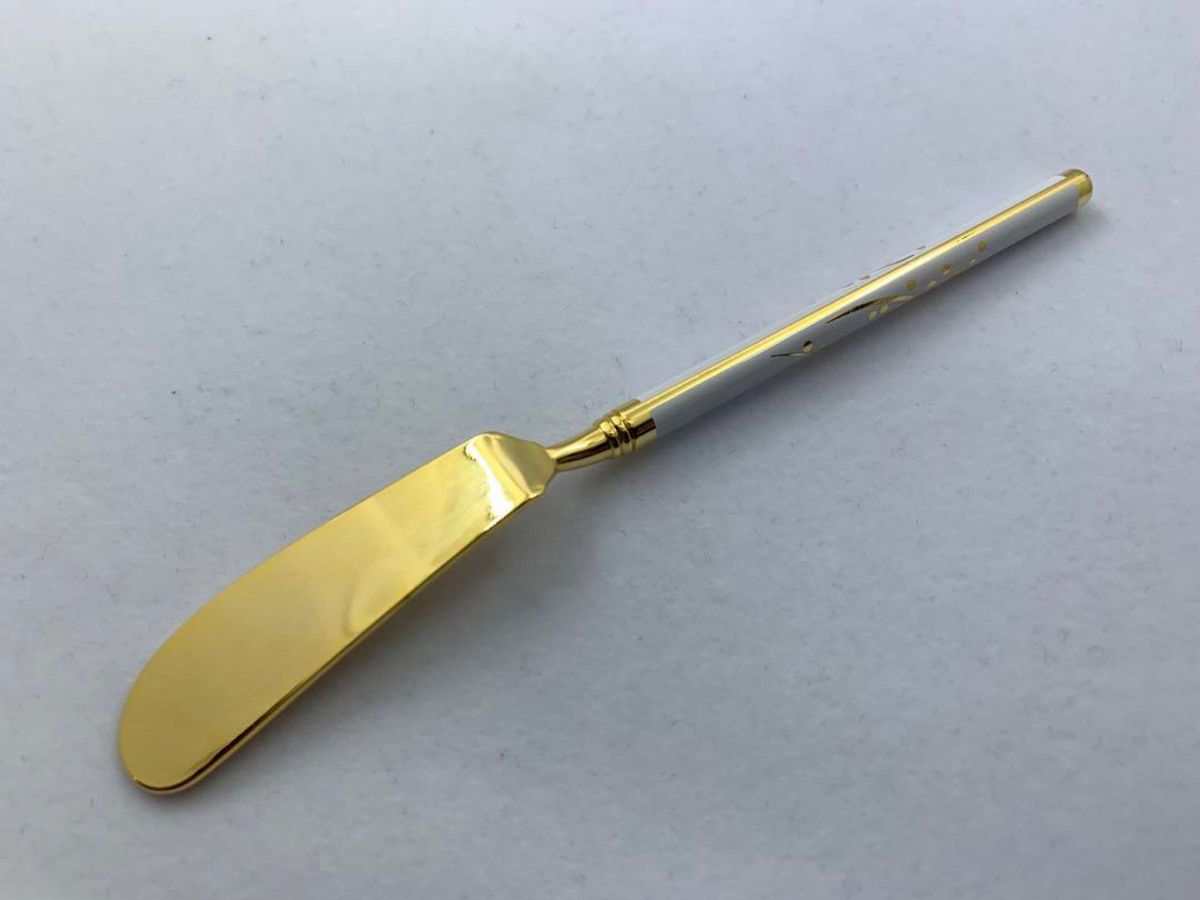 バターナイフ 2本組 ゴールド　バタースプレッダー　燕三条製 ステンレス製
