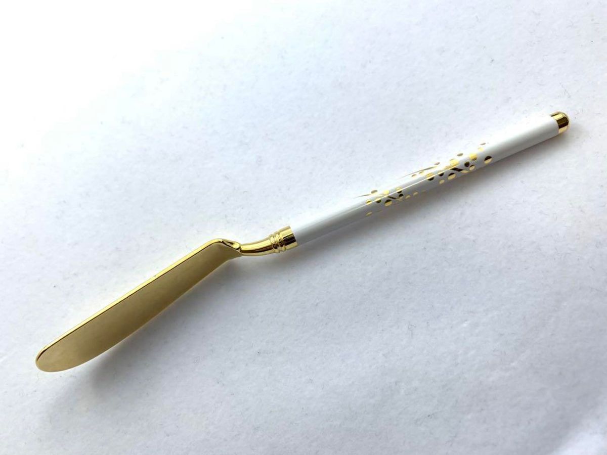 バターナイフ 2本組 ゴールド　バタースプレッダー　燕三条製 ステンレス製