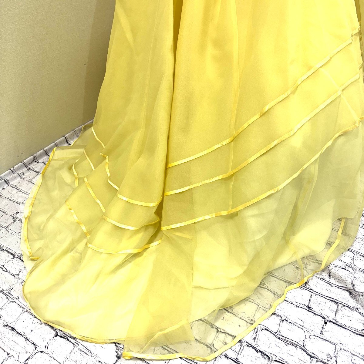 MARIMO 黄色 イエロー カラードレス パーティドレス ドレス 貸衣装 ブライダル 結婚式 披露宴 衣装 舞台発表 コスプレ 刺繍の画像8