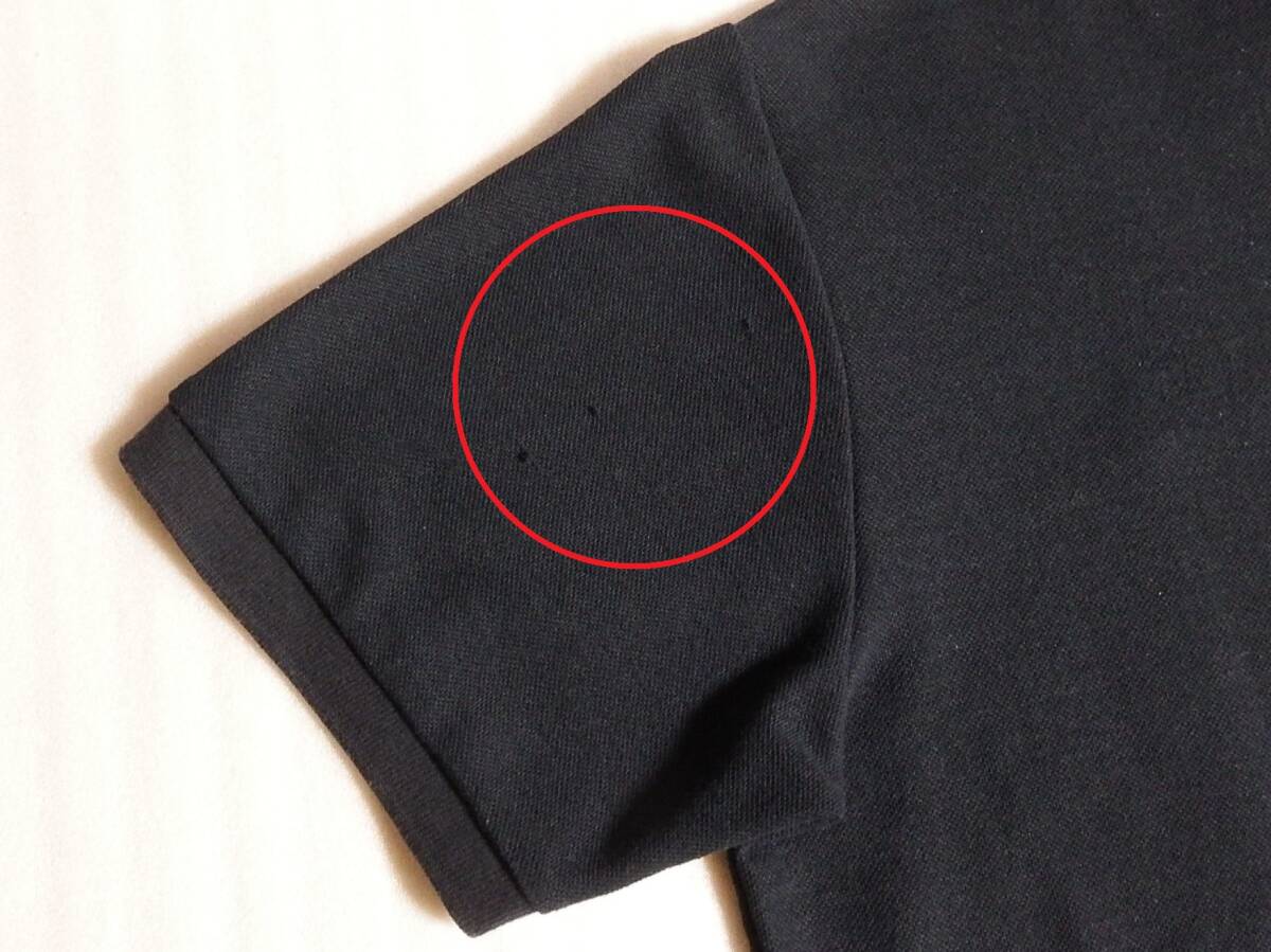 【送料無料】 THE NORTH FACE ザ・ノースフェイス 胸ロゴ 半袖ポロシャツ メンズ Lサイズ ブラック NT21737_左袖後側にに糸が出ている部分あり