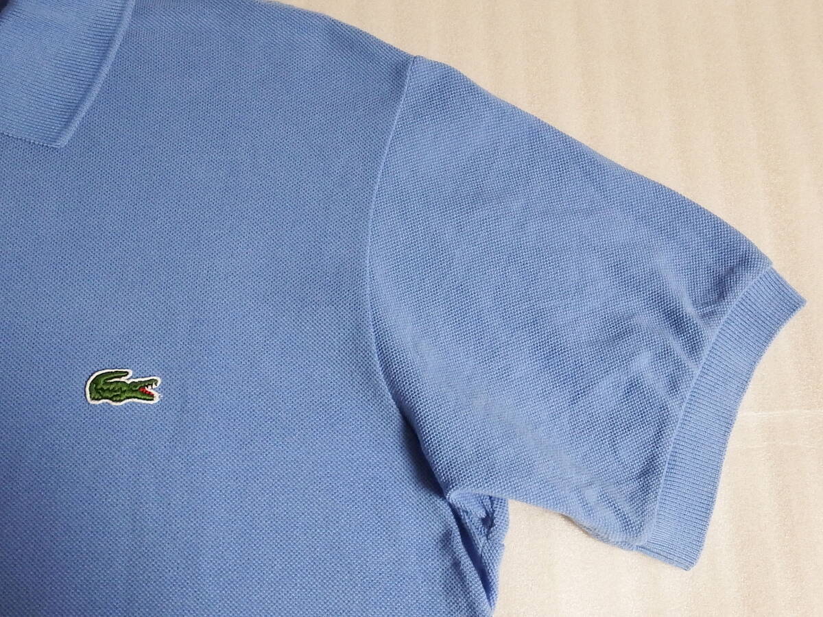 【送料無料】 フランス製 CHEMISE LACOSTE ラコステ L1212L 鹿の子 半袖ポロシャツ 3 ブルー系 フレンチ フレラコ_画像4