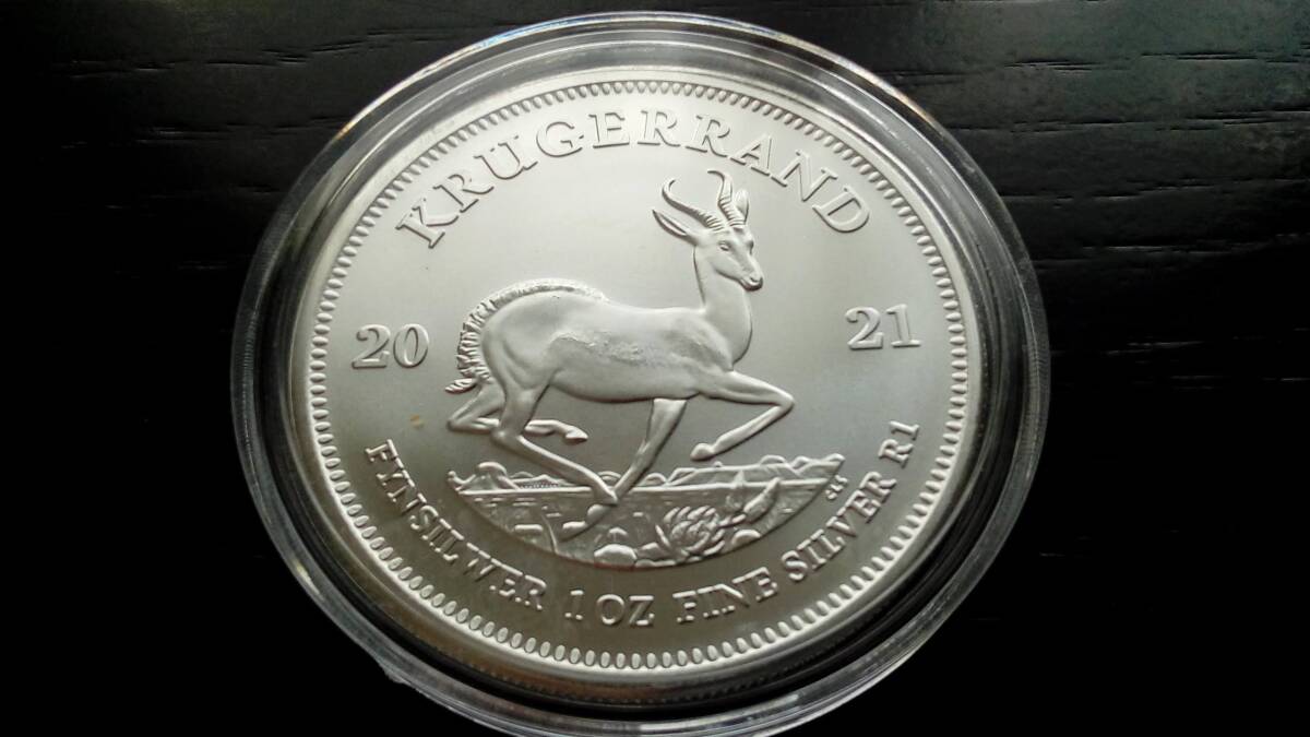 1オンス銀貨　クルーガーランド　南アフリカ　2021年　純銀_画像3