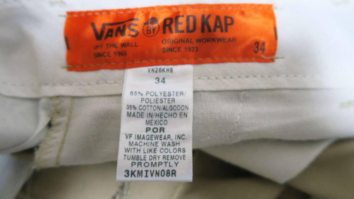 Red kap×VANS コラボハーフパンツ中古 W34 カーキ スケーター 西海岸 の画像5