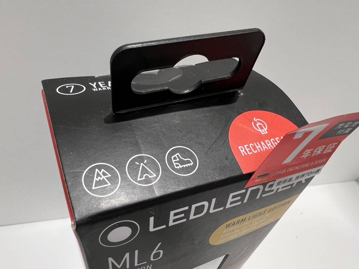 【OMO455YB】未開封保管品 LEDLENSER レッドレンザー ランタン ML6 Warm Light 暖色系ライト 充電池付属 キャンプ ※箱一部割れ_画像6