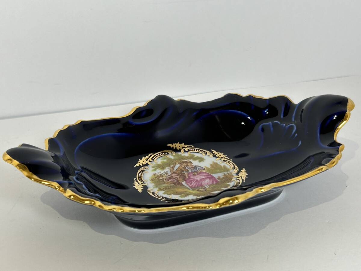 【OFS653YS】LIMOGES CASTEL リモージュカステル 高級 小皿 金彩 22K GOLD 飾り皿 絵皿 盛り皿 陶器_画像2