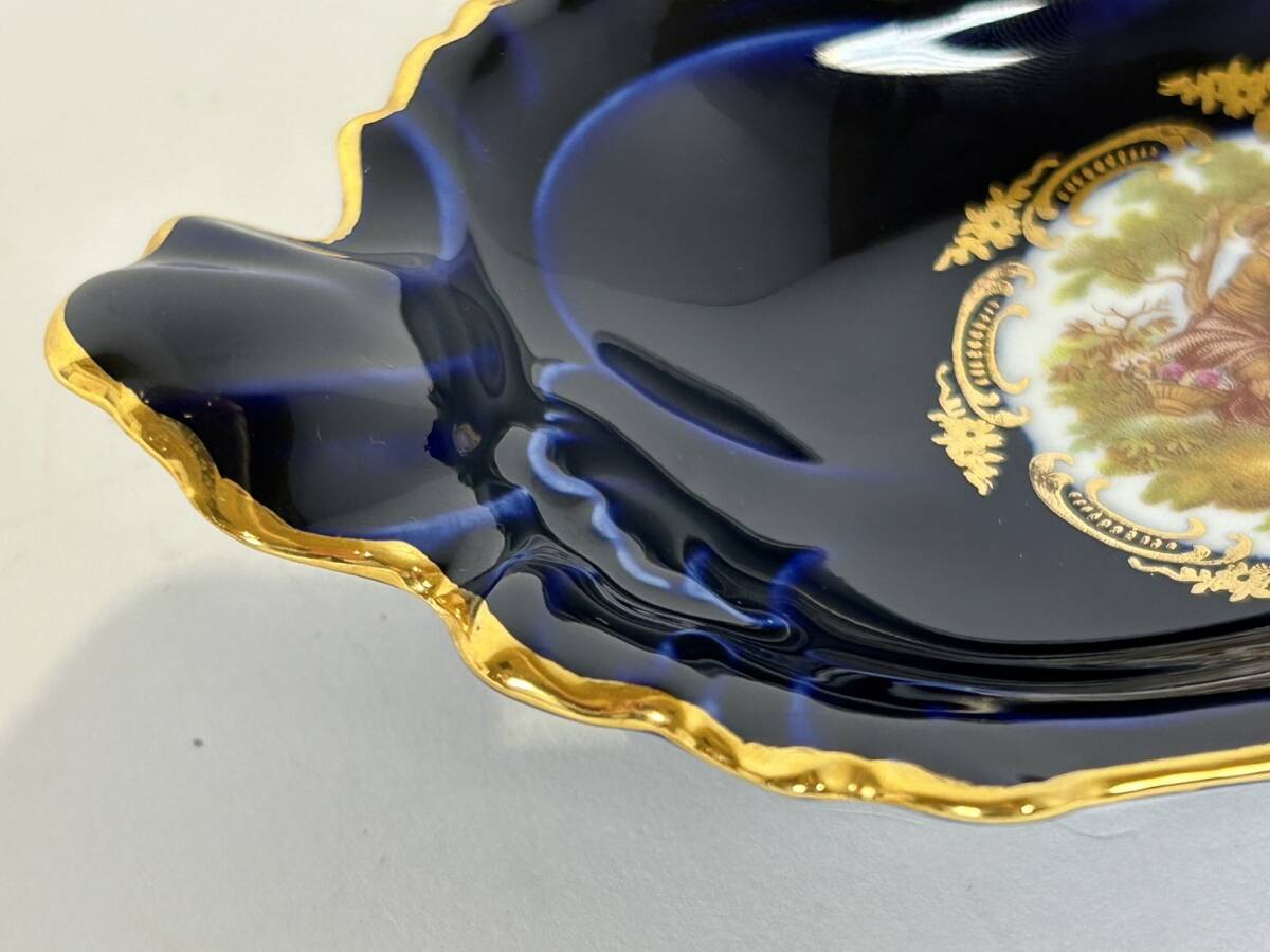 【OFS653YS】LIMOGES CASTEL リモージュカステル 高級 小皿 金彩 22K GOLD 飾り皿 絵皿 盛り皿 陶器_画像4