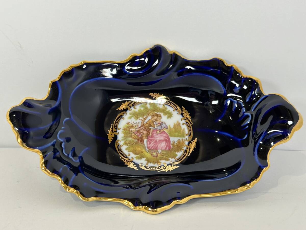 【OFS653YS】LIMOGES CASTEL リモージュカステル 高級 小皿 金彩 22K GOLD 飾り皿 絵皿 盛り皿 陶器_画像1