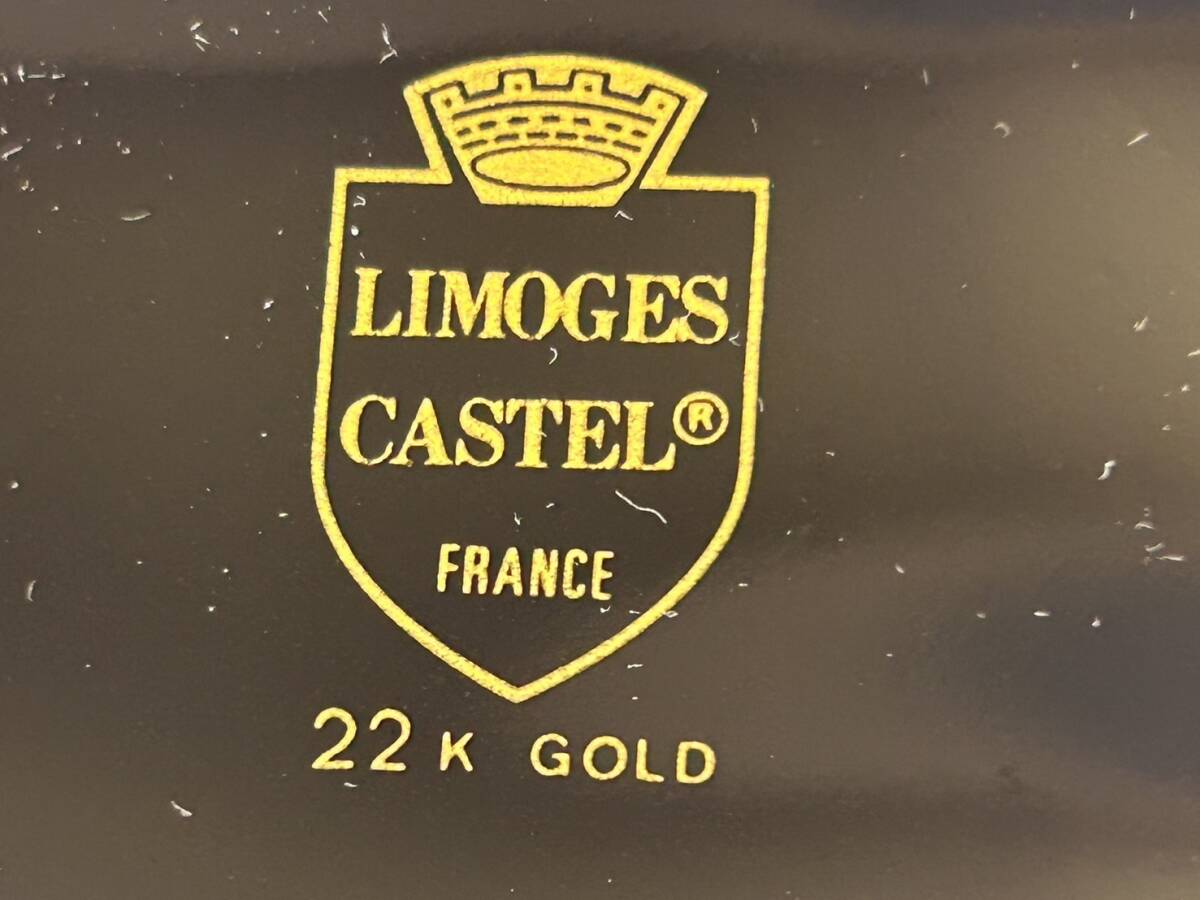 【OFS653YS】LIMOGES CASTEL リモージュカステル 高級 小皿 金彩 22K GOLD 飾り皿 絵皿 盛り皿 陶器_画像8