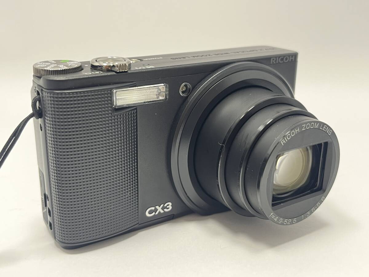 【UD169ST】RICOH CX3 リコー コンパクトデジタルカメラ ブラック デジカメ 付属品有 光学機器 ※ジャンク 動作未確認 _画像9