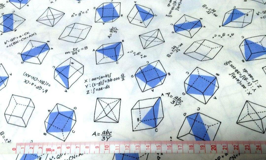 生地　数式　方程式　数学　立方体　ブルー